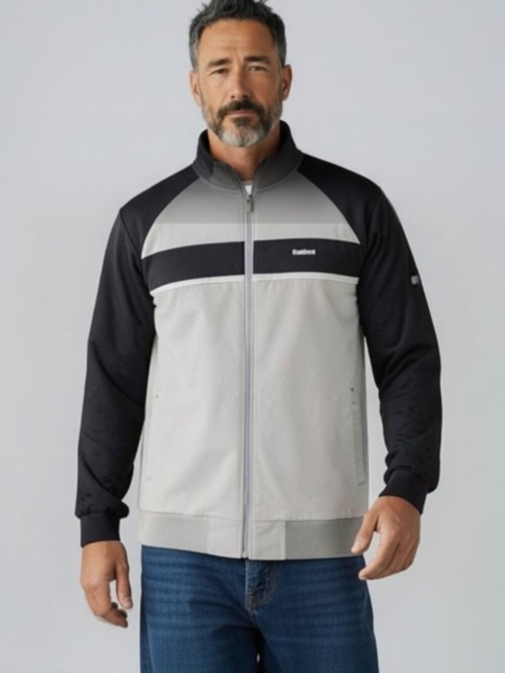 Reebok Full Zip Gray And Black Sweatshirt Jacket Men’s Sz 3XLT Big Tall